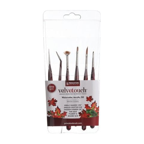 Princeton Velvetouch Synthetic Mini Brush - Assorted Minis, Set of 6