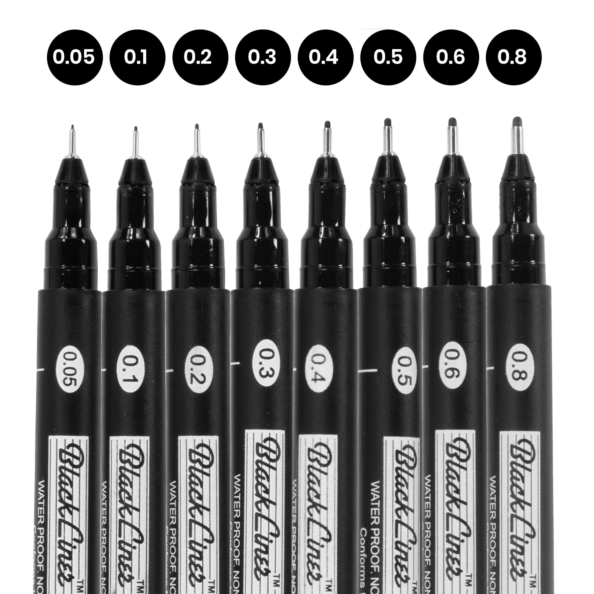 Blackliner Fine Line Drawing Pen, Set of 4 - Fine