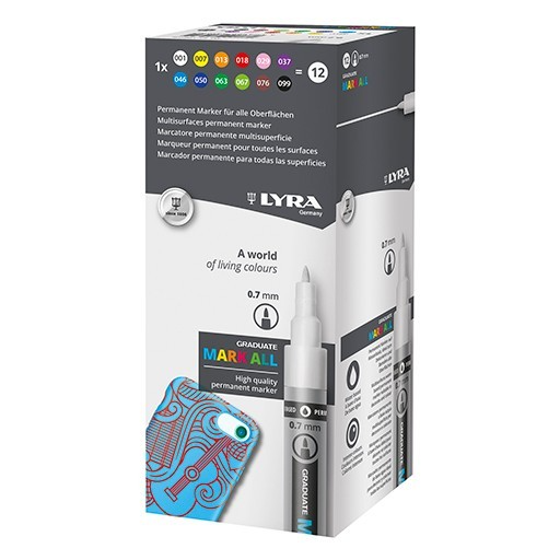 Lyra Graduate Mark All Paint Markers XS 0.7mm Set of 12