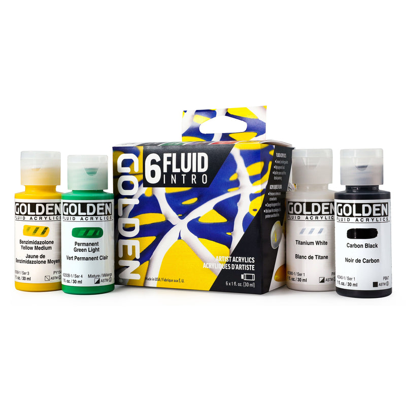 Juego de introducción profesional de 6 colores de Golden Fluid Acrylics