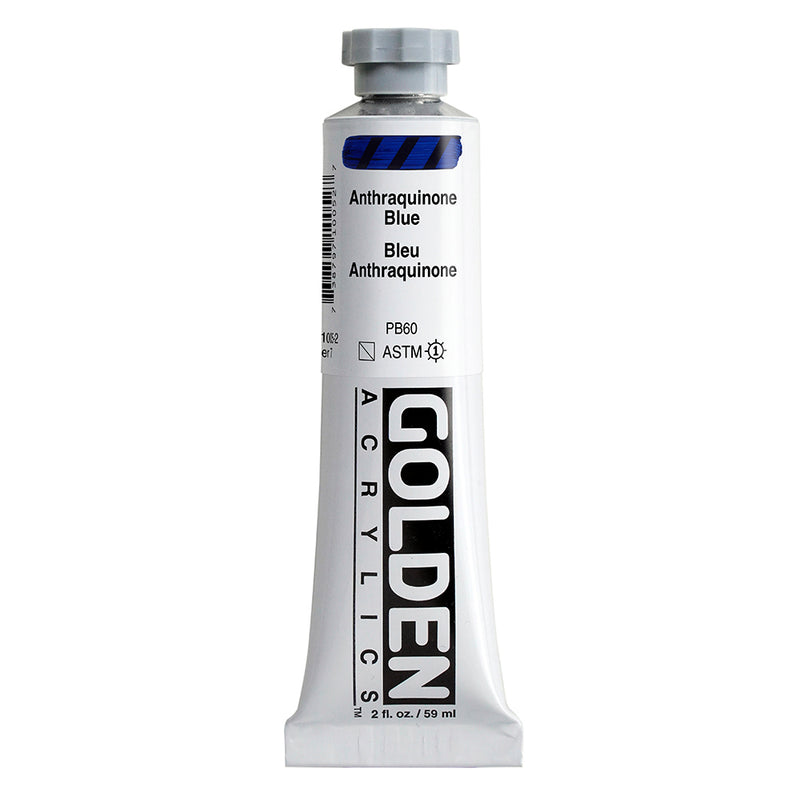 Peintures acryliques Golden Heavy Body (couleurs bleues)