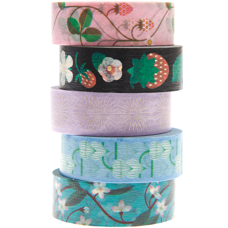 Rico Designs Washi Tape 5-Pack - Bees, Fruits, & Flowers