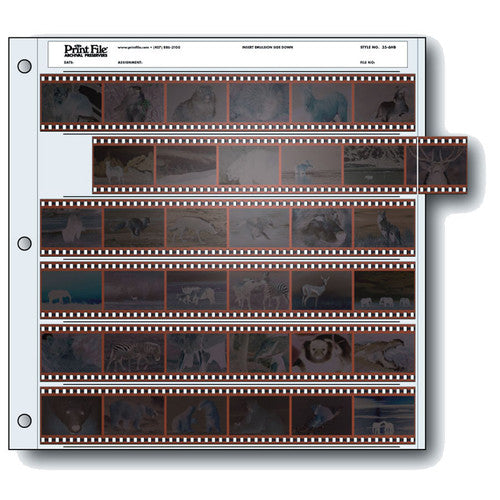 Print File Archival 35mm Negative Preservers, 6-Strips of 6-Frames