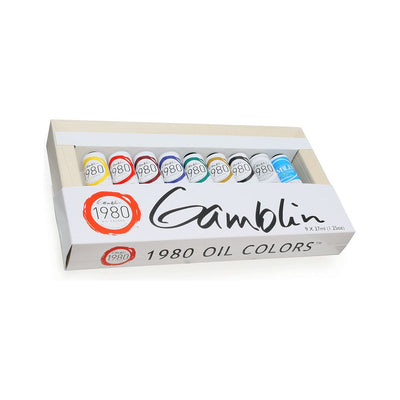 Ensemble de 8 couleurs d'introduction à l'huile Gamblin's 1980
