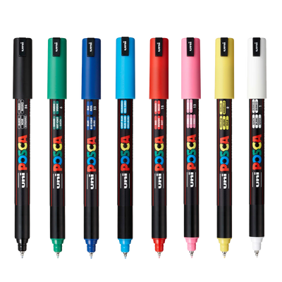 POSCA Paint Marker Set - PC-1MR (Extra-Fine) Basic Set of 8