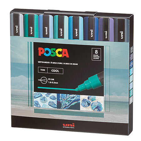 POSCA Medium PC-5M Art Paint Marker Pens Gift Set of 4 Fluorescent Tones  Drawing Poster Markers Set Pink, Red, Orange & Yellow 