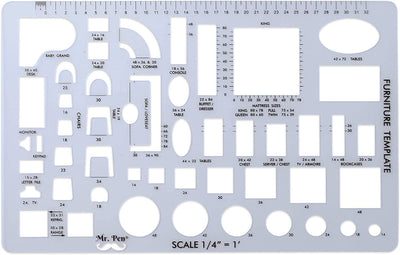 Mr. Pen House Plan, Interior Design and Furniture Template / Set of 3