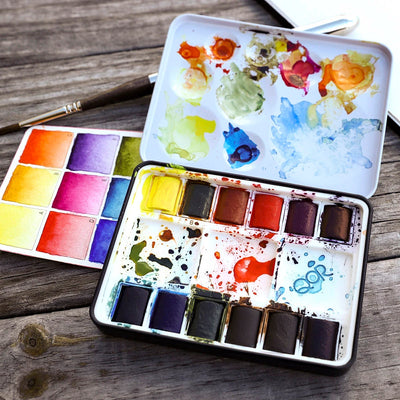 QoR Mini Watercolor Half Pan Set