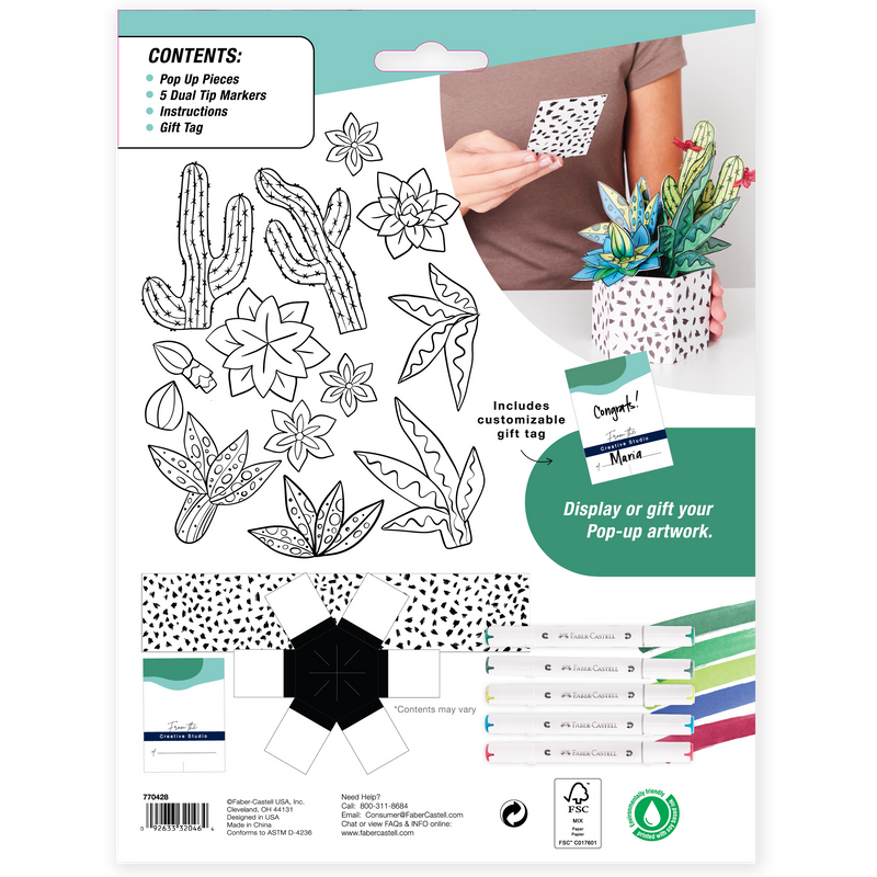 Coloriage Pop Up Faber-Castell : Plantes succulentes