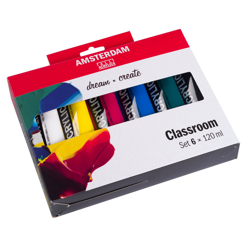 Royal Talens Amsterdam Standard Series Acrylic Paint Classroom Set | 6 x 120 ml