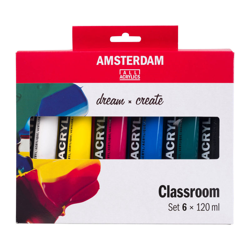 Juego de aula de pintura acrílica Royal Talens Amsterdam Standard Series | 6x120ml