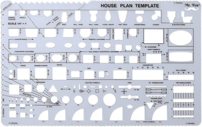 Mr. Pen House Plan, Interior Design and Furniture Template / Set of 3