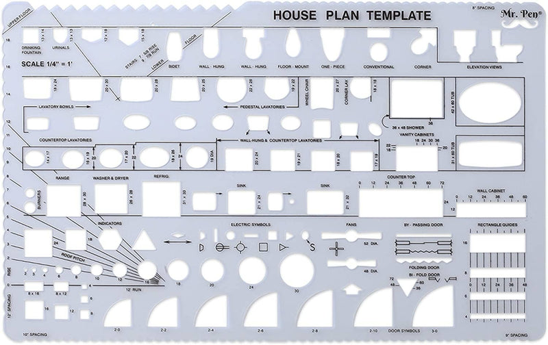 Mr. Pen House Plan, Interior Design and Furniture Template / Set of 3