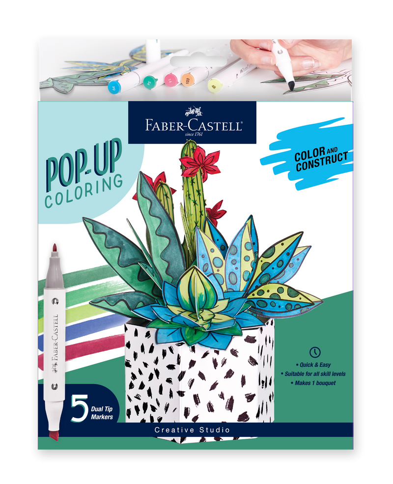 Coloriage Pop Up Faber-Castell : Plantes succulentes