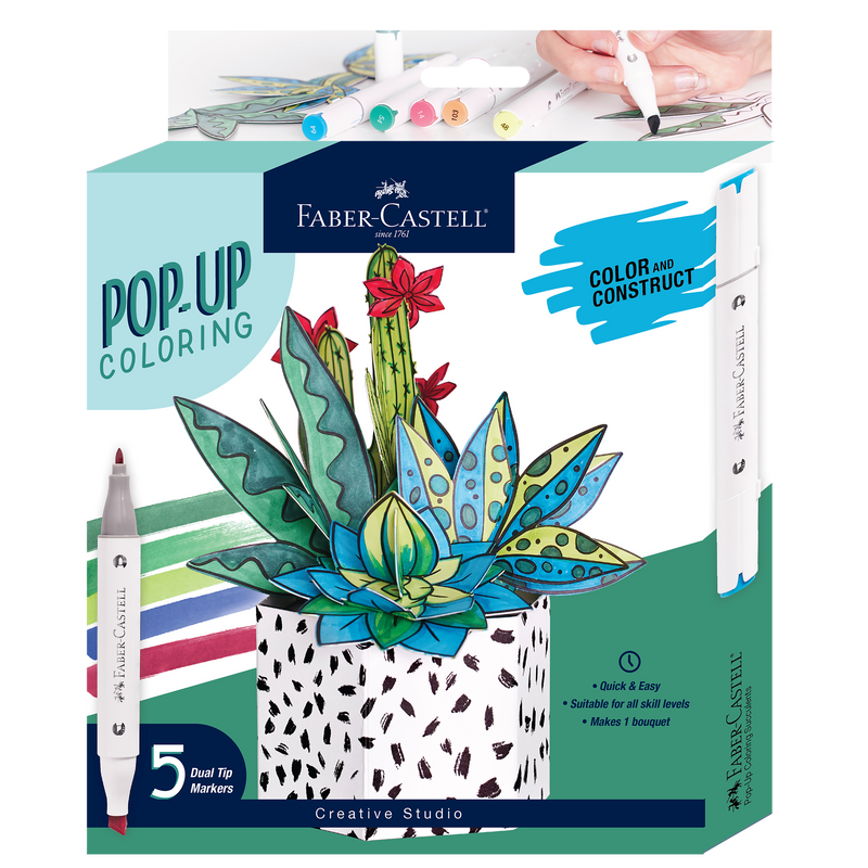 Coloriage Pop Up Faber-Castell : Plantes succulentes