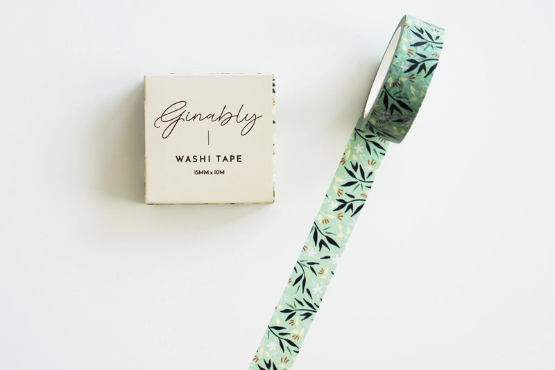 Ginably Light Green Foliage Washi Tape