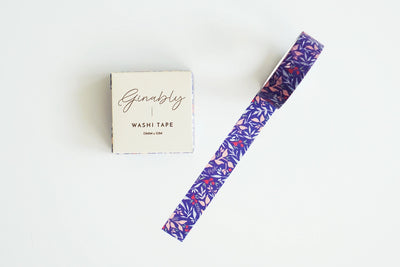 Ginably Medium Blue Floral Washi Tape