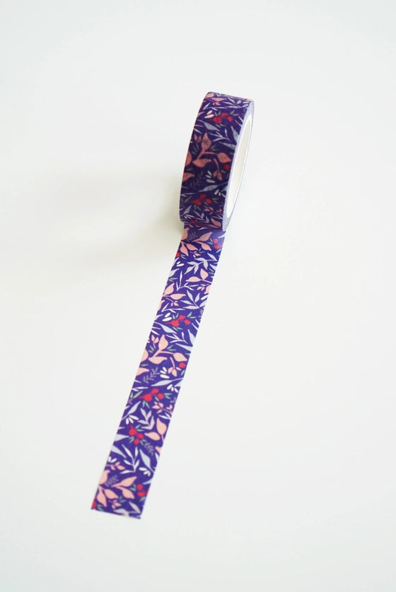 Ginably Medium Blue Floral Washi Tape