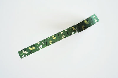 Ginably Dark Green Floral Washi Tape