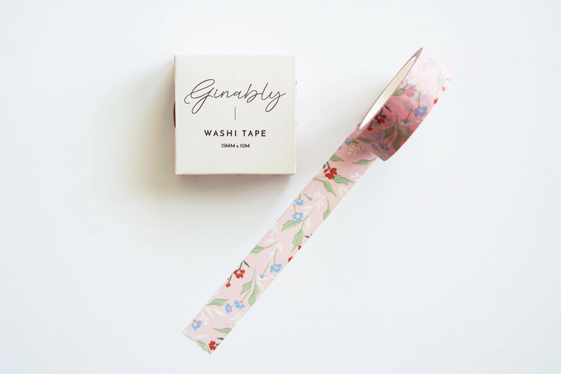 Ginably Pink Floral Design Washi Tape