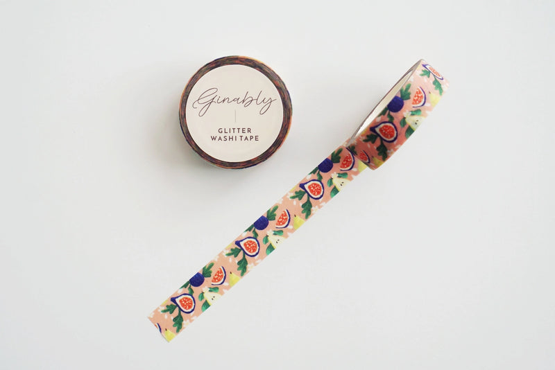 Ginably Coral Fig Pattern Washi Tape