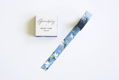 Ginably Cloud Blue White Floral Washi Tape