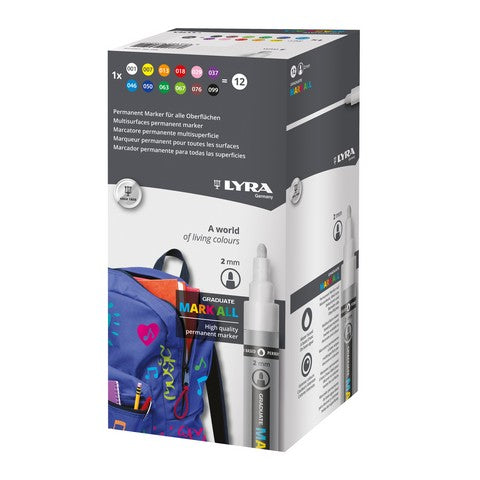 Lyra Graduate Mark All Paint Markers XS 0,7 mm Lot de 12