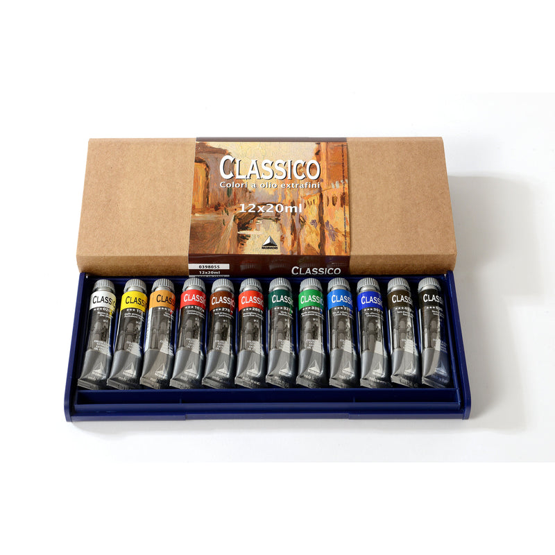 Maimeri Classico Oil Color Plastic Box Set, 12 x 20ml