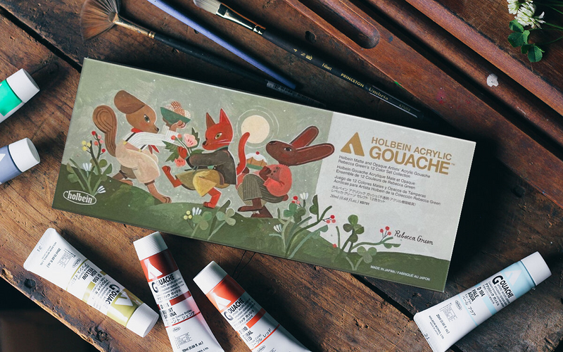 **PRE-ORDER** Rebecca Green 12-Color Holbein Acrylic Gouache Set [2024 Release]