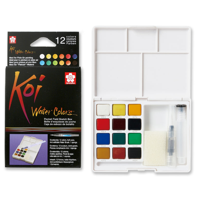 Sakura Koi Watercolors Pocket Field Sketch Box 12-Color Set