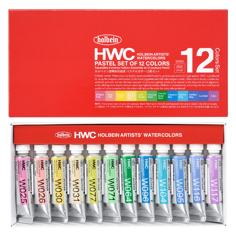 Holbein Watercolor Pastels 5ml Set of 12