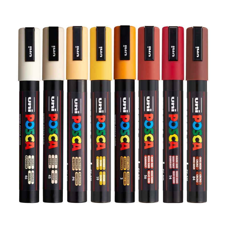 POSCA Paint Marker Set - PC-5M Warm Tones Set of 8