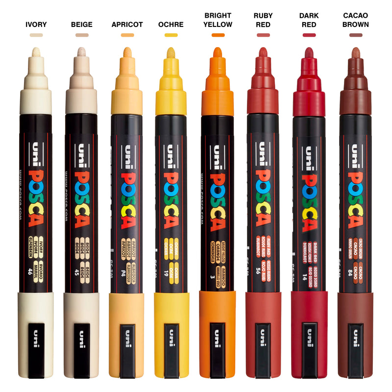 POSCA Paint Marker Set - PC-5M Warm Tones Set of 8