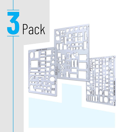 Mr. Pen House Plan, Interior Design and Furniture Template / Set of 3