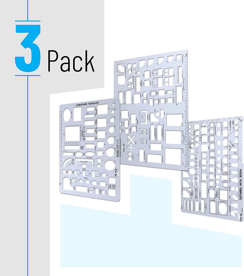 Mr. Pen House Plan, Interior Design and Furniture Template / Set of 3