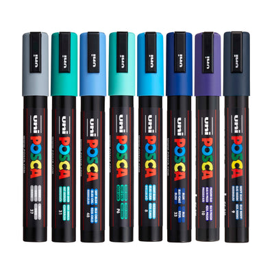 POSCA Paint Marker Set - PC-5M Cool Tones Set of 8