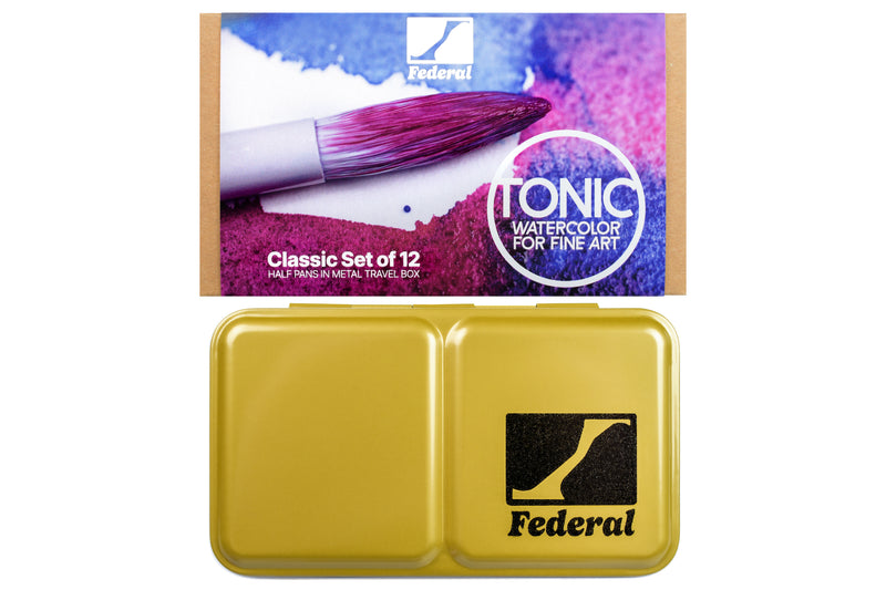 Federal Color Tonic Watercolor Half Pan 12-Color Set / Gold Tin