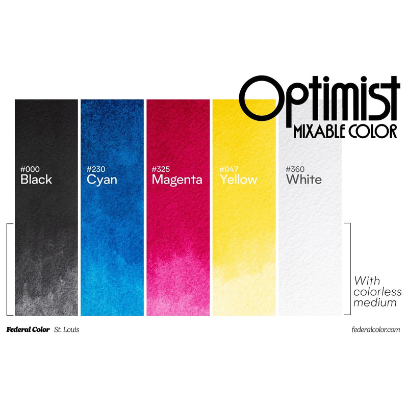 Federal Color Optimist Couleurs miscibles CMJN+ Ensemble de 6