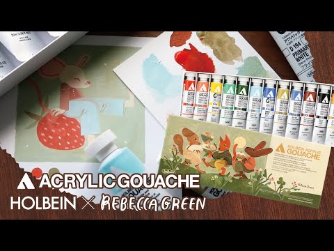 **PRE-ORDER** Rebecca Green 12-Color Holbein Acrylic Gouache Set [2024 Release]