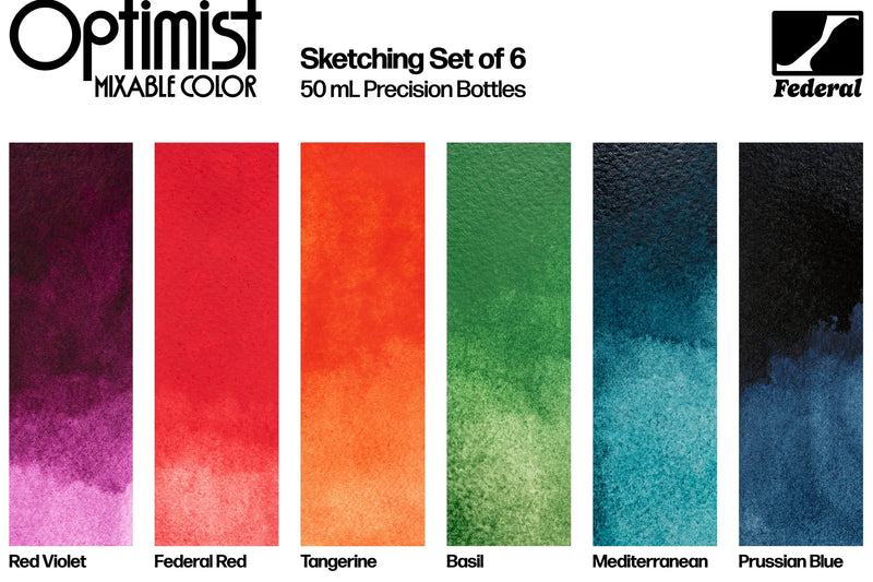 Federal Color Optimist Mixable Color Sketching Set of 6