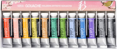 Holbein Artist's Gouache Spring Set of 12 - 15ml