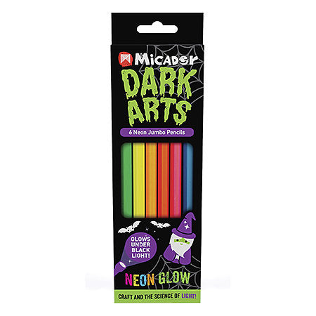 Micador Dark Arts Neon Glow Jumbo Pencils Set