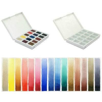 Daniel Smith Hand Poured Watercolor 15 Half Pans - Ultimate Mixing Set