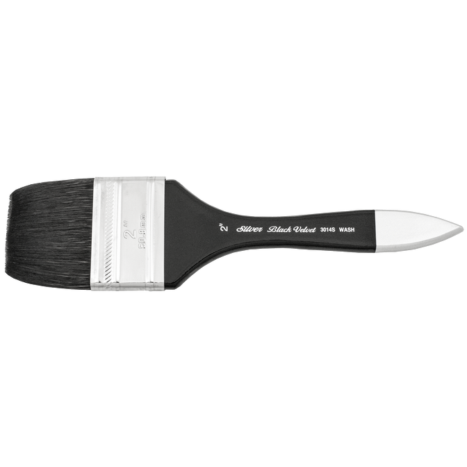 Silver Black Velvet Short Handle Watercolor Brushes