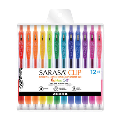 Ensemble de stylos rétractables Zebra SARASA Clip Gel 