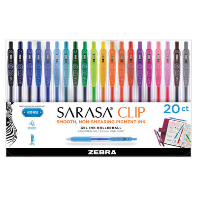 Ensemble de stylos rétractables Zebra SARASA Clip Gel 