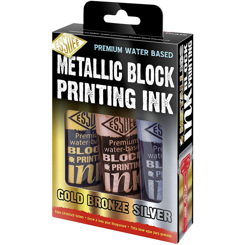 Essdee Premium Water-Based Metallic Block Printing Ink Set