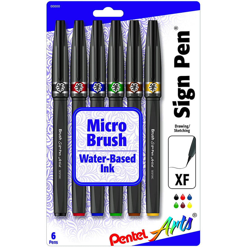 Pentel Sign Pen Micro Brush Sets