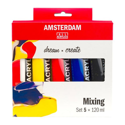 Royal Talens Amsterdam Standard Series Acrylic Paint Mixing Set | 5 x 120 ml