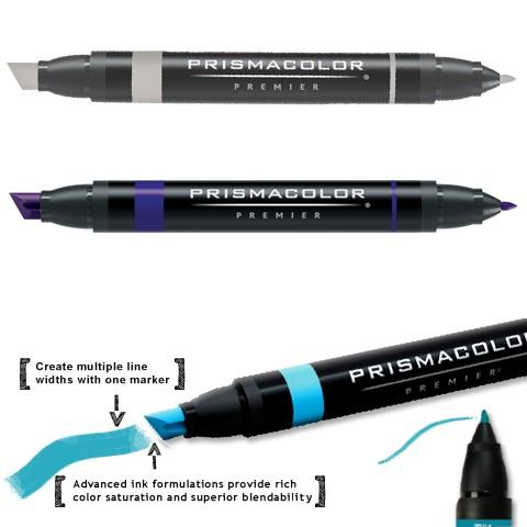 Prismacolor Chisel/Fine Double-Ended Art Markers (Greens & Blues)